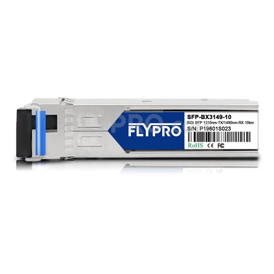Picture of Cisco GLC-BX-U Compatible 1000BASE-BX-U BiDi SFP 1310nm-TX/1490nm-RX 10km DOM Transceiver Module