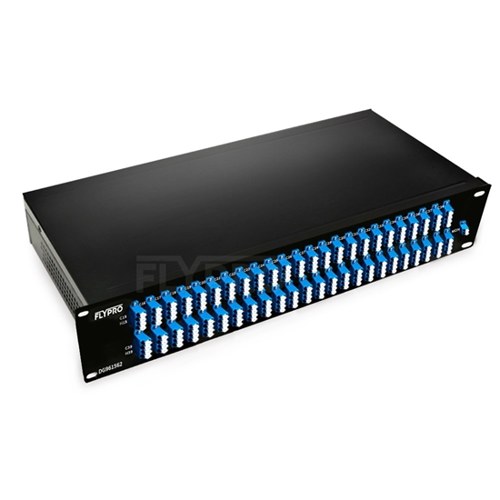 Picture of 96 Channels CH15-CH62, LC/UPC, Dual Fiber DWDM Mux Demux, AAWG, FMU 2U Rack Mount