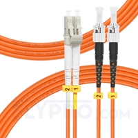 5m (16ft) LC UPC to ST UPC Duplex OM1 Multimode PVC (OFNR) 2.0mm Fiber Optic Patch Cable