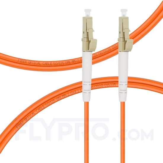 Picture of 1m (3ft) LC UPC to LC UPC Simplex OM1 Multimode PVC (OFNR) 2.0mm Fiber Optic Patch Cable