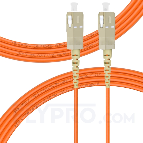 Picture of 5m (16ft) SC UPC to SC UPC Simplex OM1 Multimode PVC (OFNR) 2.0mm Fiber Optic Patch Cable