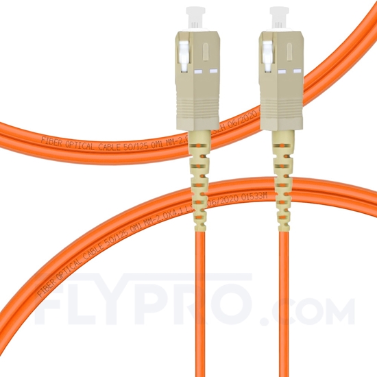 Picture of 2m (7ft) SC UPC to SC UPC Simplex OM1 Multimode PVC (OFNR) 2.0mm Fiber Optic Patch Cable