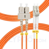 3m (10ft) LC UPC to SC UPC Duplex 3.0mm PVC (OFNR) OM1 Multimode Fiber Optic Patch Cable