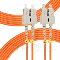 15m (49ft) SC UPC to SC UPC Duplex 3.0mm PVC (OFNR) OM1 Multimode Fiber Optic Patch Cable