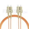 Bild von 15m (49ft) SC UPC to SC UPC Duplex 3.0mm PVC (OFNR) OM1 Multimode Fiber Optic Patch Cable