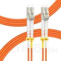 3m (10ft) LC UPC to LC UPC Duplex 3.0mm PVC (OFNR) OM1 Multimode Fiber Optic Patch Cable