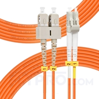 7m (23ft) LC UPC to SC UPC Duplex 3.0mm PVC (OFNR) OM2 Multimode Fiber Optic Patch Cable