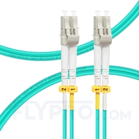 كابل توصيل فايبر متعدد 5 متر (16 قدم) LC UPC to LC UPC Duplex OM3 Multimode PVC (OFNR) 2.0mm