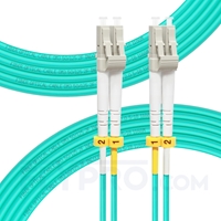 Picture of 15m (49ft) LC UPC to LC UPC Duplex OM3 Multimode PVC (OFNR) 2.0mm Fiber Optic Patch Cable