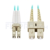 Picture of 3m (10ft) LC UPC to SC UPC Duplex OM3 Multimode PVC (OFNR) 2.0mm Fiber Optic Patch Cable