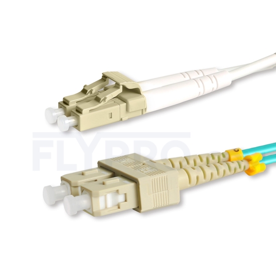 Bild von LWL-Patchkabel, 10m (33ft) LC UPC auf SC UPC Duplex OM3 Multimode PVC (OFNR) 2.0mm