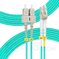 15m (49ft) LC UPC to SC UPC Duplex OM3 Multimode PVC (OFNR) 2.0mm Fiber Optic Patch Cable