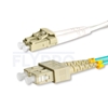 Picture of 15m (49ft) LC UPC to SC UPC Duplex OM3 Multimode PVC (OFNR) 2.0mm Fiber Optic Patch Cable