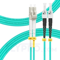 5m (16ft) LC UPC to ST UPC Duplex OM3 Multimode PVC (OFNR) 2.0mm Fiber Optic Patch Cable