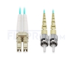 Picture of 5m (16ft) LC UPC to ST UPC Duplex OM3 Multimode PVC (OFNR) 2.0mm Fiber Optic Patch Cable