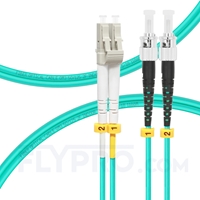  كابل توصيل فايبر متعدد 2 متر (7 قدم) LC UPC to ST UPC Duplex OM3 Multimode PVC (OFNR) 2.0mm 