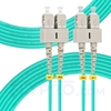 10m (33ft) SC UPC to SC UPC Duplex 3.0mm PVC (OFNR) OM4 Multimode Fiber Optic Patch Cable