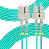Picture of 30m (98ft) SC UPC to SC UPC Duplex 3.0mm LSZH OM4 Multimode Fiber Optic Patch Cable