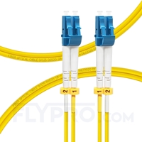  كابل توصيل فايبر أحادي 1 متر (3 قدم) LC UPC to LC UPC Duplex OS2 Single Mode PVC (OFNR) 2.0mm 