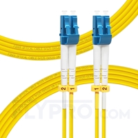 3m (10ft) LC UPC to LC UPC Duplex OS2 Single Mode PVC (OFNR) 2.0mm Fiber Optic Patch Cable