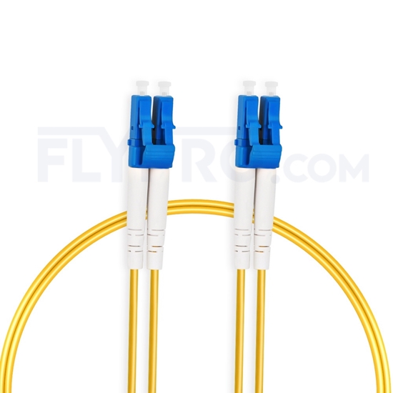 Picture of 3m (10ft) LC UPC to LC UPC Duplex OS2 Single Mode PVC (OFNR) 2.0mm Fiber Optic Patch Cable