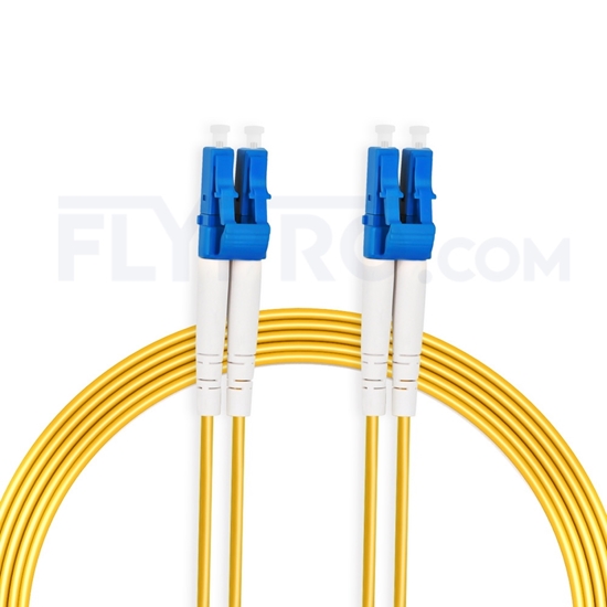 Picture of 15m (49ft) LC UPC to LC UPC Duplex OS2 Single Mode PVC (OFNR) 2.0mm Fiber Optic Patch Cable