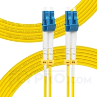 20m (66ft) LC UPC to LC UPC Duplex OS2 Single Mode PVC (OFNR) 2.0mm Fiber Optic Patch Cable