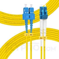7m (23ft) LC UPC to SC UPC Duplex OS2 Single Mode PVC (OFNR) 2.0mm Fiber Optic Patch Cable