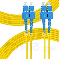 7m (23ft) SC UPC to SC UPC Duplex OS2 Single Mode PVC (OFNR) 2.0mm Fiber Optic Patch Cable