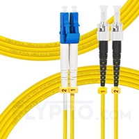 3m (10ft) LC UPC to ST UPC Duplex OS2 Single Mode PVC (OFNR) 2.0mm Fiber Optic Patch Cable
