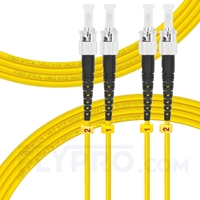 3m (10ft) ST UPC to ST UPC Duplex OS2 Single Mode PVC (OFNR) 2.0mm Fiber Optic Patch Cable