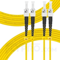 10m (33ft) ST UPC to ST UPC Duplex OS2 Single Mode PVC (OFNR) 2.0mm Fiber Optic Patch Cable