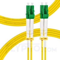 3m (10ft) LC APC to LC APC Duplex OS2 Single Mode PVC (OFNR) 2.0mm Fiber Optic Patch Cable