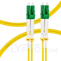  كابل توصيل فايبر أحادي 2 متر (7 قدم) LC APC to LC APC Duplex OS2 Single Mode PVC (OFNR) 2.0mm 