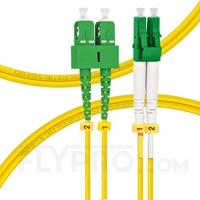 2m (7ft) LC APC to SC APC Duplex OS2 Single Mode PVC (OFNR) 2.0mm Fiber Optic Patch Cable