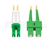 Picture of 2m (7ft) LC APC to SC APC Duplex OS2 Single Mode PVC (OFNR) 2.0mm Fiber Optic Patch Cable