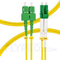  كابل توصيل فايبر أحادي 1 متر (3 قدم) LC APC to SC APC Duplex OS2 Single Mode PVC (OFNR) 2.0mm 