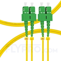 2m (7ft) SC APC to SC APC Duplex OS2 Single Mode PVC (OFNR) 2.0mm Fiber Optic Patch Cable