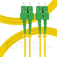 3m (10ft) SC APC to SC APC Duplex OS2 Single Mode PVC (OFNR) 2.0mm Fiber Optic Patch Cable