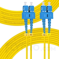 30m (98ft) SC UPC to SC UPC Duplex 3.0mm PVC (OFNR) 9/125 Single Mode Fiber Patch Cable