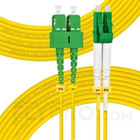 Picture of 30m (98ft) LC APC to SC APC Duplex 3.0mm PVC (OFNR) 9/125 Single Mode Fiber Patch Cable