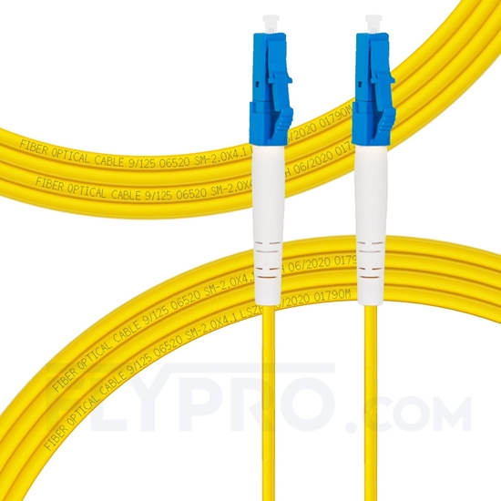 Picture of 5m (16ft) LC UPC to LC UPC Simplex OS2 Single Mode PVC (OFNR) 2.0mm Fiber Optic Patch Cable
