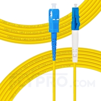كابل توصيل فايبر أحادي 10 متر (33 قدم) LC UPC to SC UPC Simplex OS2 Single Mode PVC (OFNR) 2.0mm