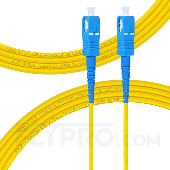 Picture of 3m (10ft) SC UPC to SC UPC Simplex OS2 Single Mode PVC (OFNR) 2.0mm Fiber Optic Patch Cable