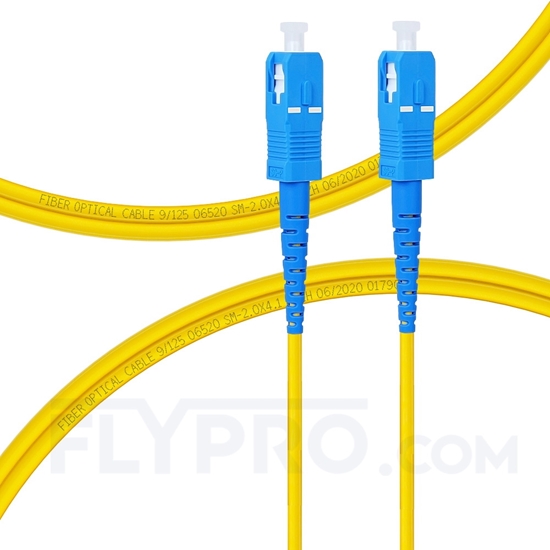 Picture of 1m (3ft) SC UPC to SC UPC Simplex OS2 Single Mode PVC (OFNR) 2.0mm Fiber Optic Patch Cable