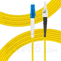 15m (49ft) LC UPC to ST UPC Simplex OS2 Single Mode PVC (OFNR) 2.0mm Fiber Optic Patch Cable