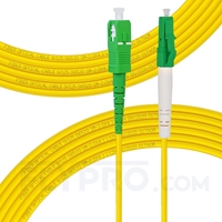10m (33ft) LC APC to SC APC Simplex OS2 Single Mode PVC (OFNR) 2.0mm Fiber Optic Patch Cable