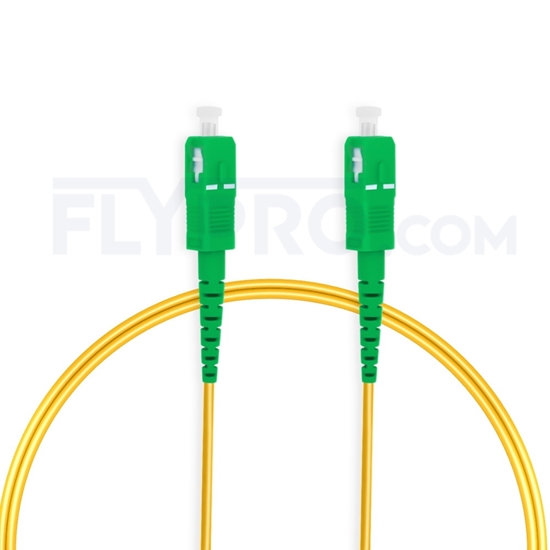 Picture of 2m (7ft) SC APC to SC APC Simplex OS2 Single Mode PVC (OFNR) 2.0mm Fiber Optic Patch Cable