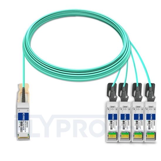 Picture of 20m (66ft) Extreme Networks 10444 Compatible 100G QSFP28 to 4x25G SFP28 Breakout Active Optical Cable