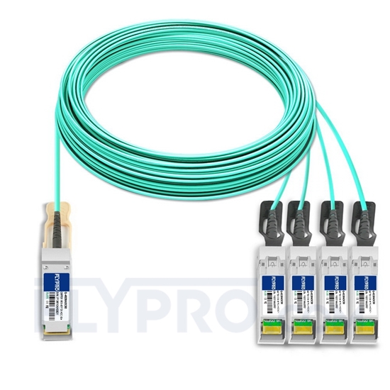 Picture of 50m (164ft) Extreme Networks Compatible 100G QSFP28 to 4x25G SFP28 Breakout Active Optical Cable